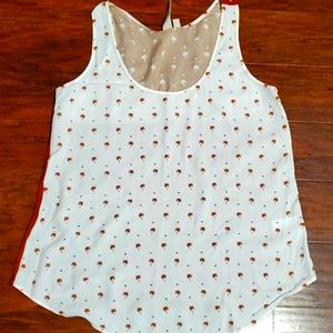 Anthropologie Dolan Left Coast palm print sleeveless top tank brown whiteMedium